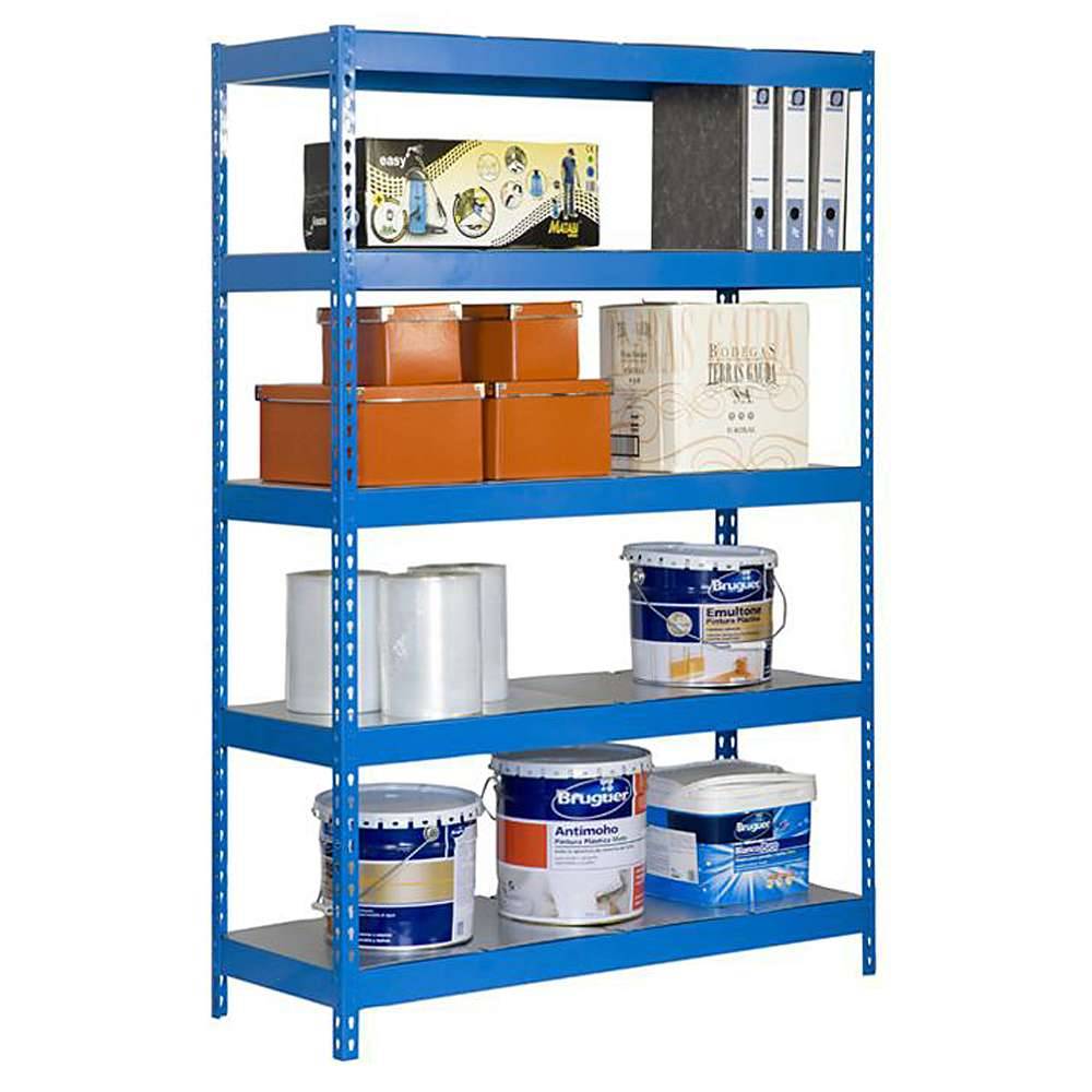 Großfach-Steckregal Bricoforte 1204-5 - Farbe verzinkt/verzinkt - 2000 x 1200 x 450 mm - Metallböden - 5 Ebenen