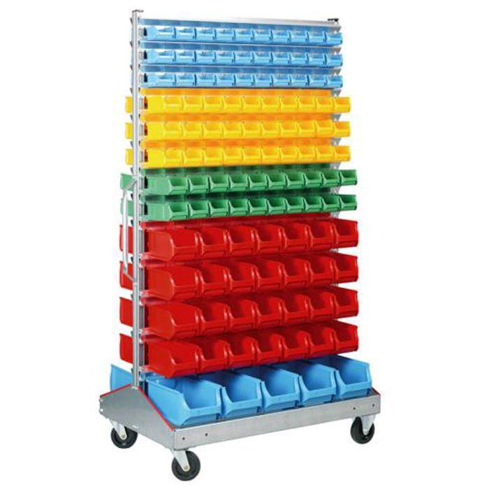 Stapelsichtbox-Fahrregal ProfiPlus Depot RHD 226 - mit 226 Stapelsichtboxen - Außenmaße (B x T x H) 1.200 x 730 x 2.040 mm