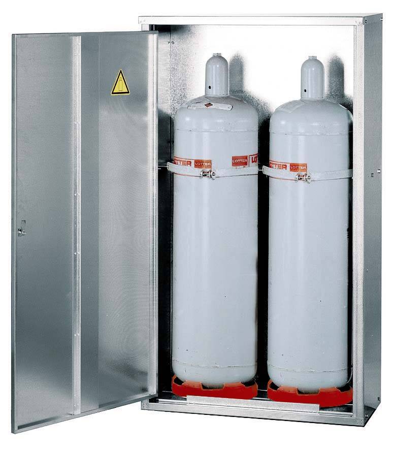 Propangasflaschenschrank, 1-türig, geschlossene Ausführung (33kg Flaschen), 840x400x1500mm