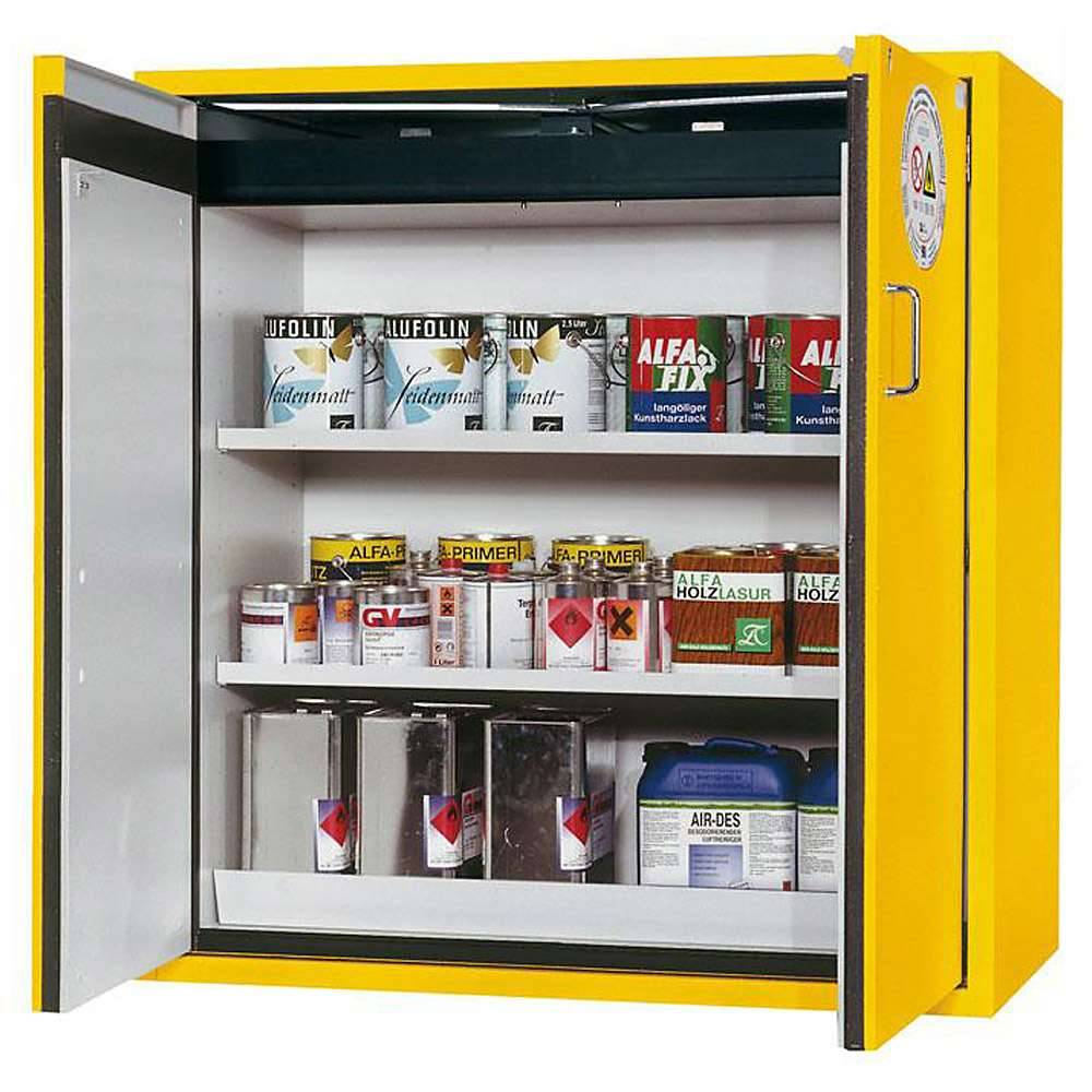 Sicherheitsschrank Flachschrank Typ 90 Außenkorpus Stahlblech 2-flüglig - 2 Fach