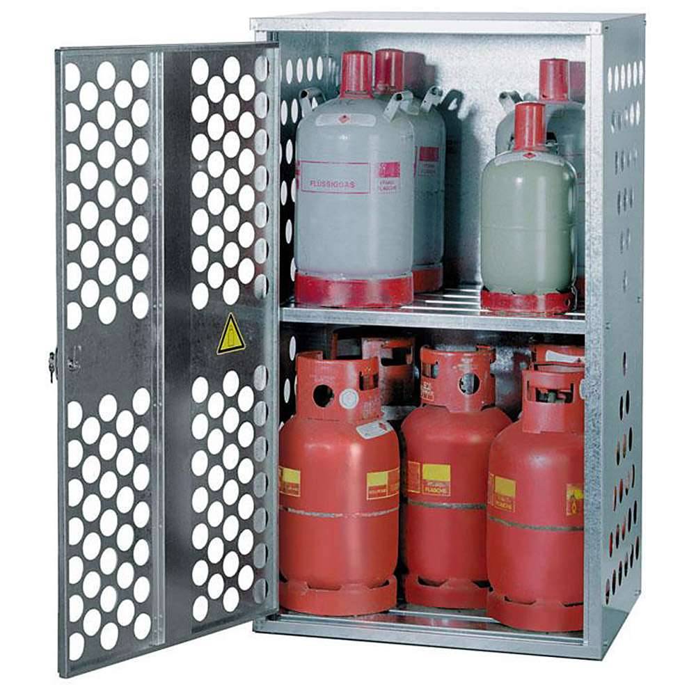 Flüssiggasflaschen- schrank - diverse Lagervolumina 4x33kg, 10x11kg oder 18x5kg