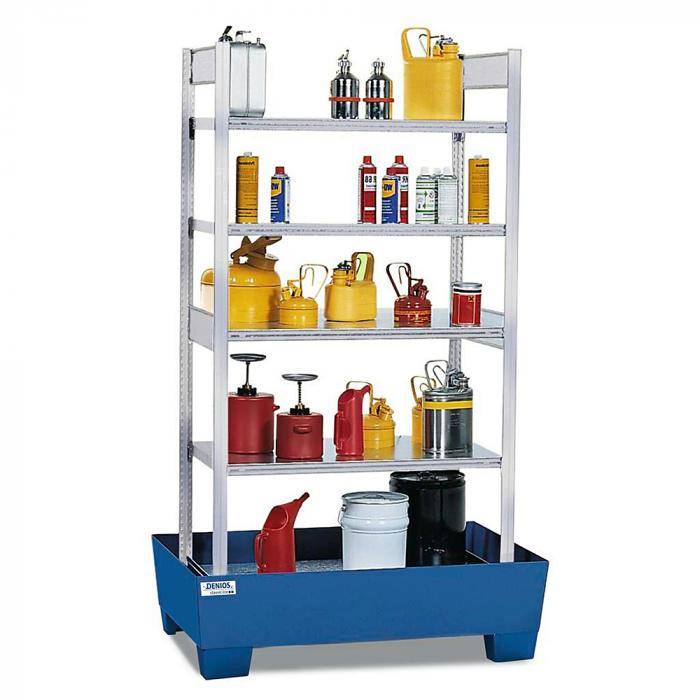 Regalpalette Typ RPF 1060 - lackierte Auffangwanne - 4 verzinkte Fachböden