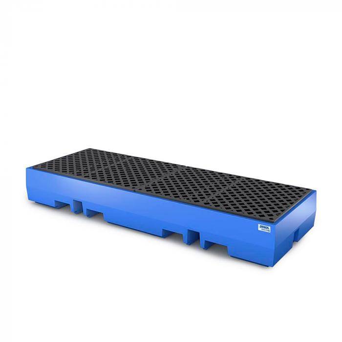 Auffangwanne PolySafe ECO - PE - Auffangvolumen 520 l - für 4 Fässer á 200 L auf 2 Europaletten - ohne Gitterrost