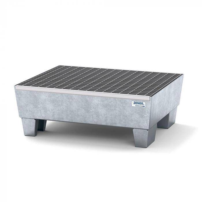 Auffangwanne classic-line - Stahl verzinkt - unterfahrbar - Gitterrost - für 2 Fässer