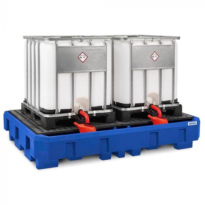 Auffangwanne classic-line - Polyethylen (PE) - für 2 IBC á 1000 l - mit PE-Gitterrost