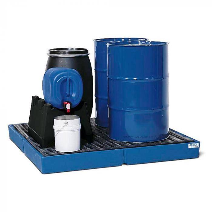 Auffangwanne classic-line - Polyethylen (PE) - mit PE-Gitterrost - für 4 Fässer