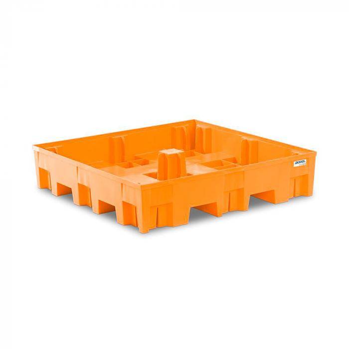 Auffangwanne base-line - Polyethylen (PE) - für 4 Fässer á 200 Liter - ohne Gitterrost