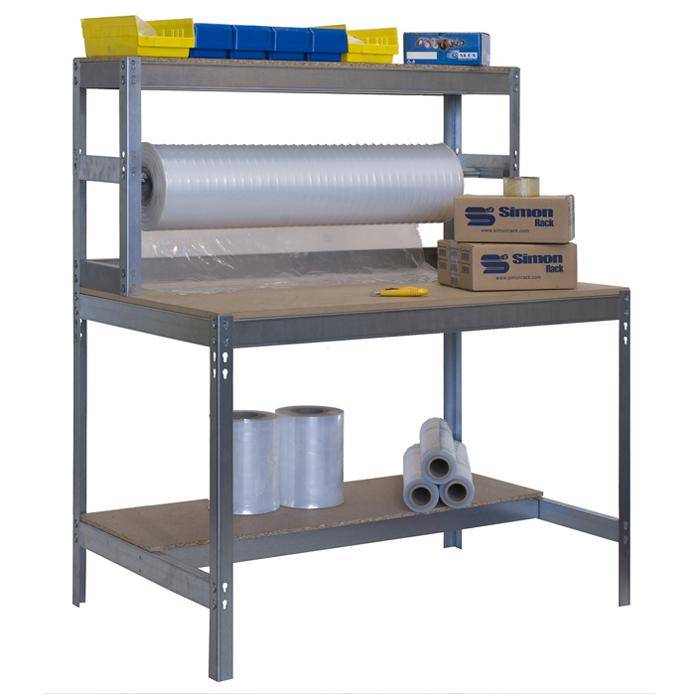 Werkbank BT-4 - 1440 x 1200 x 750 mm - Farbe verzinkt - Arbeitsplatte MDF - mit Stange
