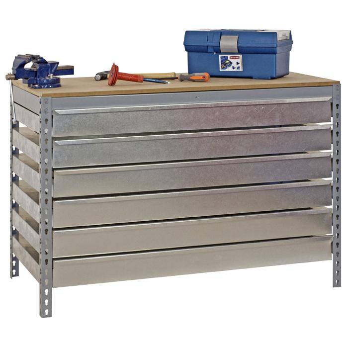 Werkbank BT-5 BOX - 840 x 1200 x 750 mm - Farbe grau - Tragkraft 600 kg