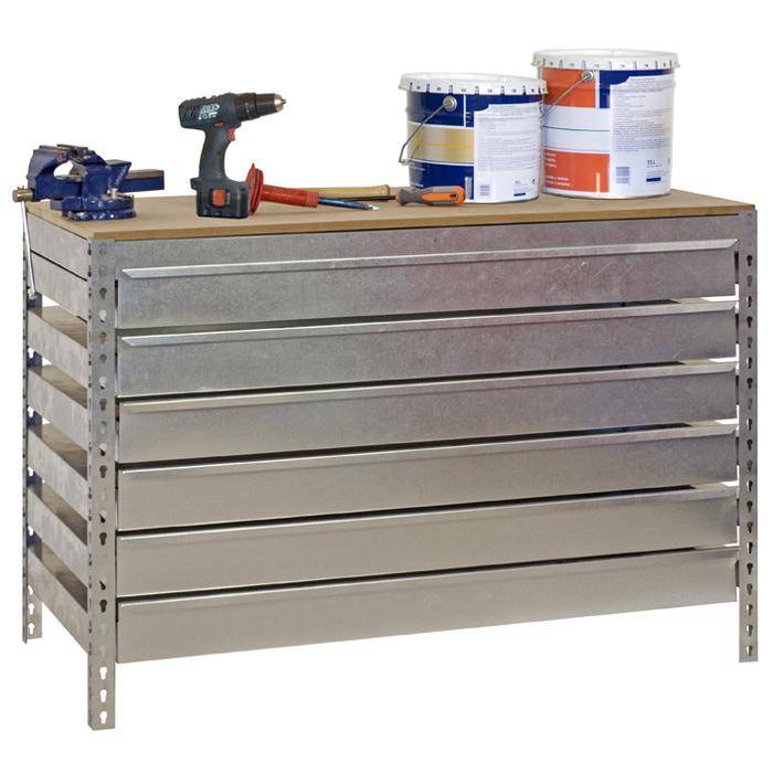 Werkbank BT-5 BOX - 840 x 1500 x 750 mm - Farbe verzinkt - Tragkraft 600 kg