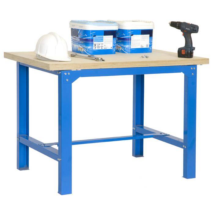 Werkbank BT-6 BOX Plywood - 865 x 1200 x 750 mm - Farbe blau - Tragkraft 800 kg