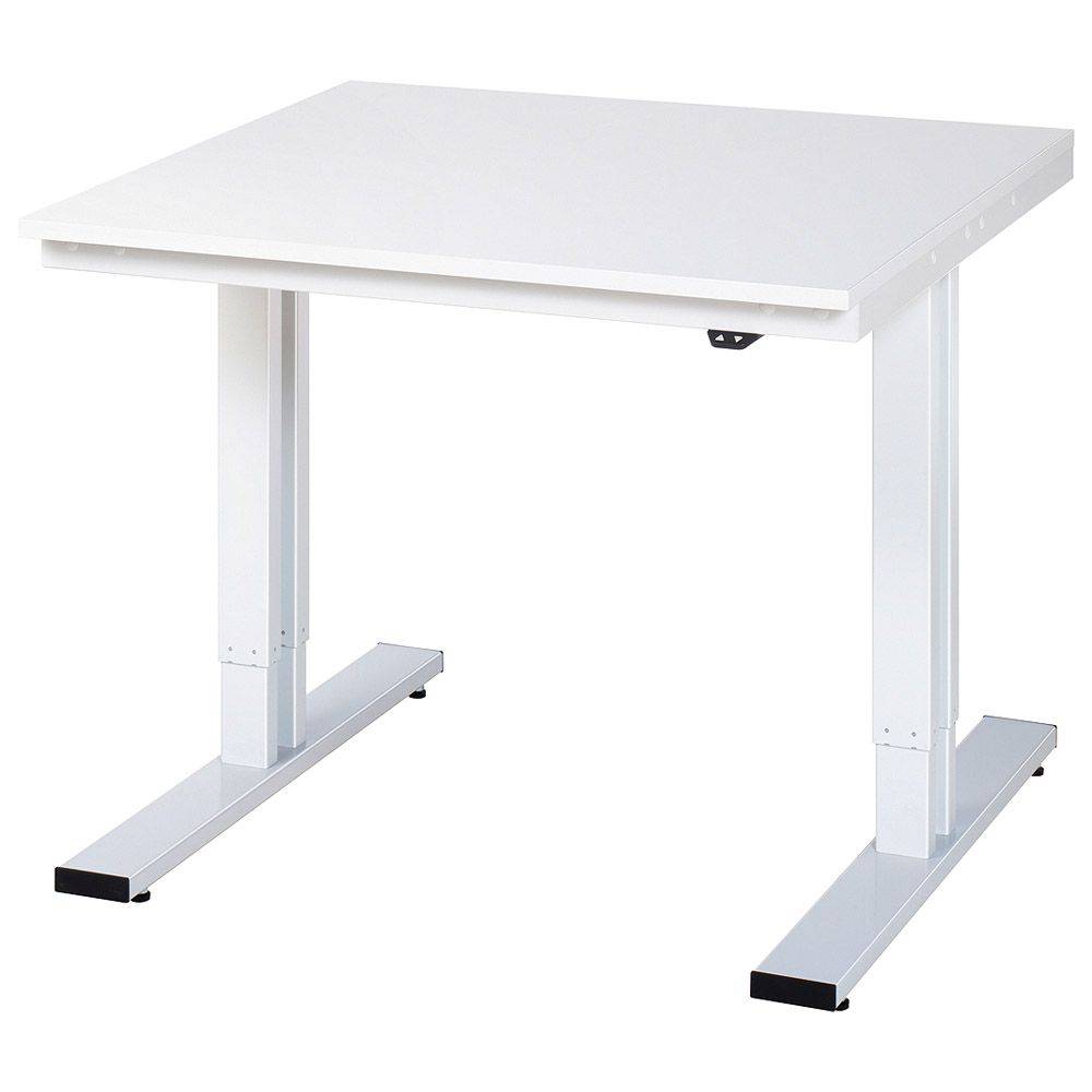 Werkbank "adlatus 300" - lichtgrau - Breite 1000 x Tiefe 1000 mm - Höhe 720-1120 mm