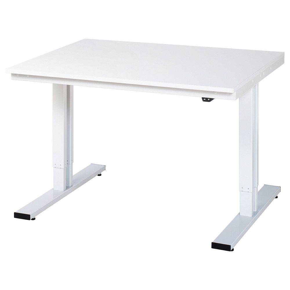 Werkbank "adlatus 300" - lichtgrau - Breite 1250 x Tiefe 1000 mm - Höhe 720-1120 mm