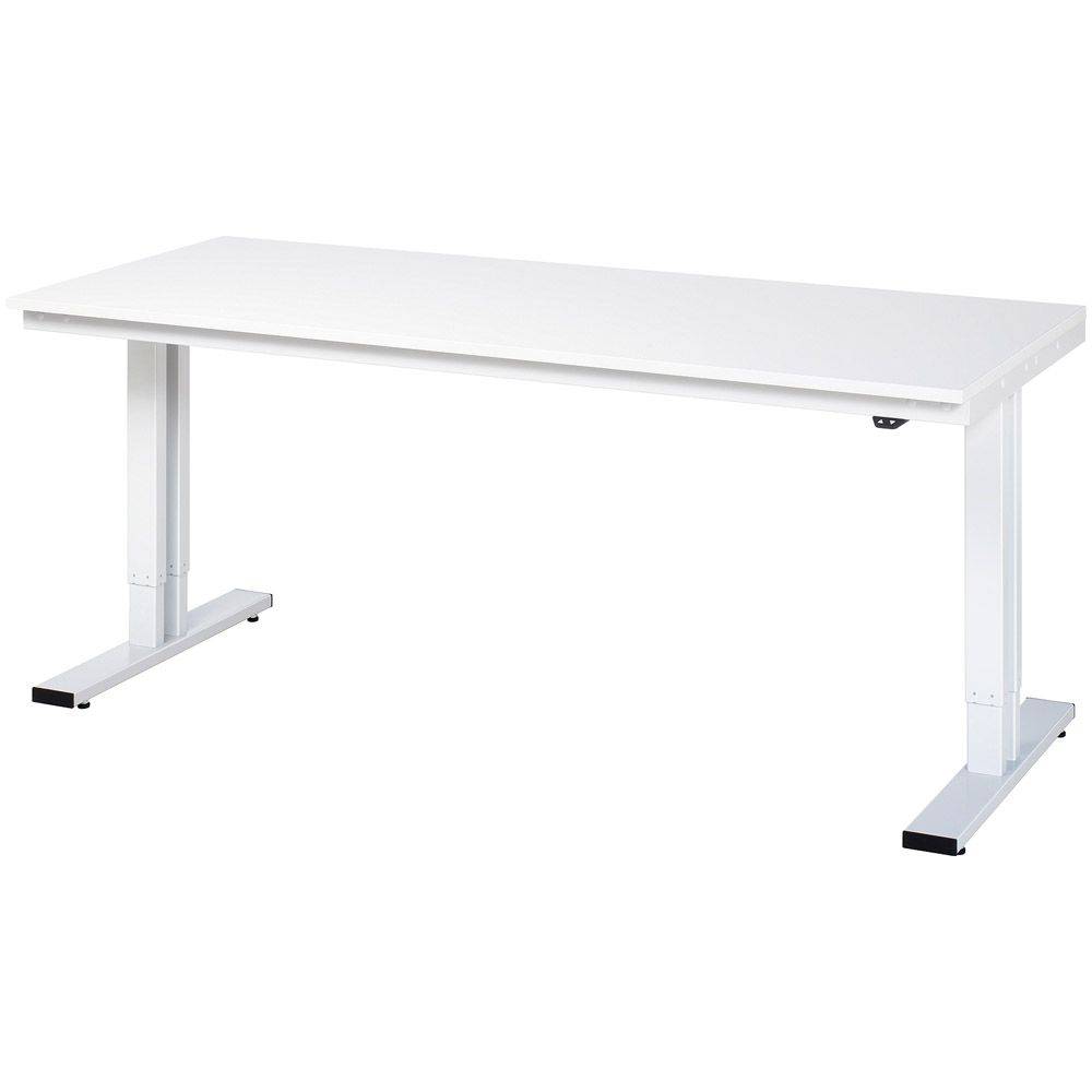 Werkbank "adlatus 300" - lichtgrau - Breite 2000 x Tiefe 800 mm - Höhe 720-1120 mm