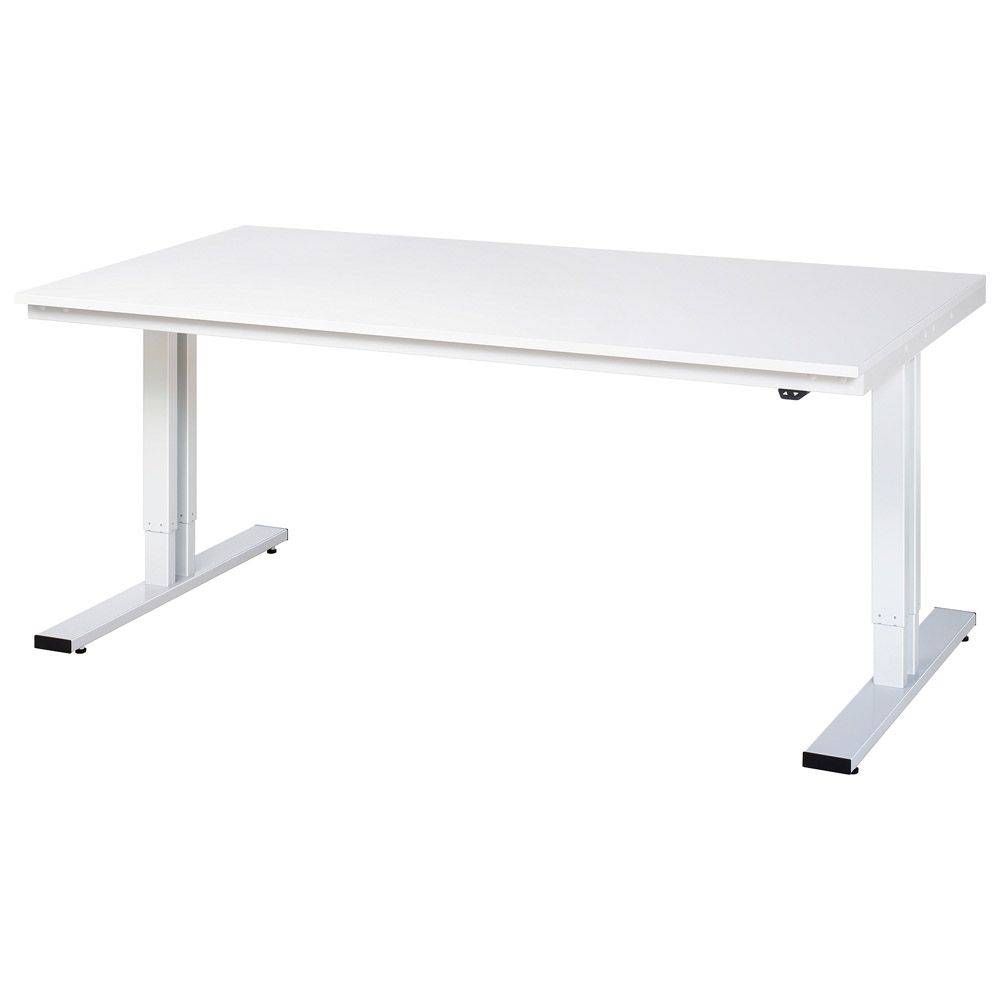 Werkbank "adlatus 300" - lichtgrau - Breite 2000 x Tiefe 1000 mm - Höhe 720-1120 mm