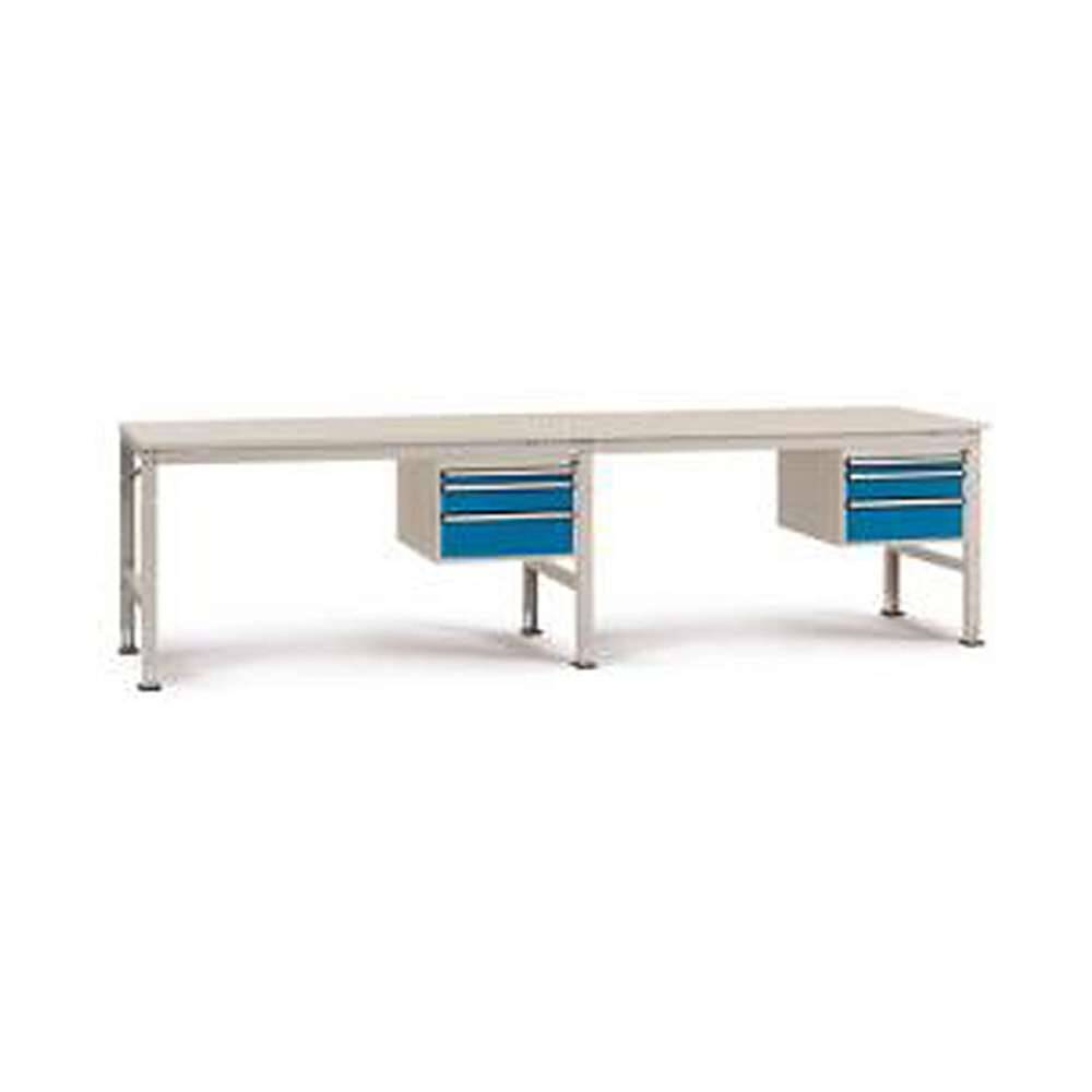 Grund- und Anbautische "UNIVERSAL" - mit Unterbauschrank - 3 Blockschubfächer