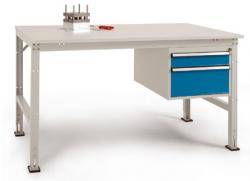 Einzel-Arbeitstisch "UNIVERSAL" - komplett mit Unterbauschrank - 2 Blockschubfächer