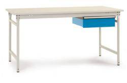 Beistelltisch "BASIS" - komplett - stationär - mit Schubfach - Stahl - Kunstoff-/Melaminplatte - versch. Abmessungen
