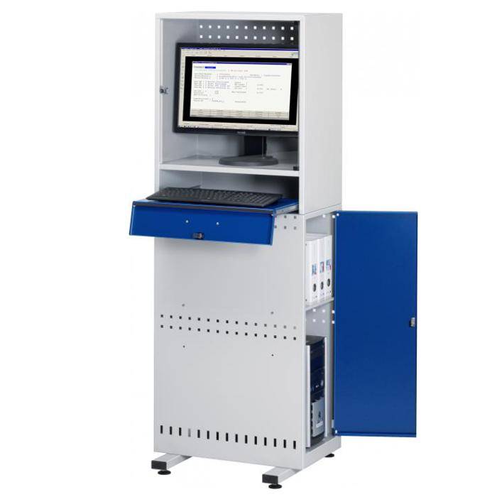 Computer-Säule "Slim-Line" - stationär - Höhe 1650 mm - ohne Arbeitsplatte