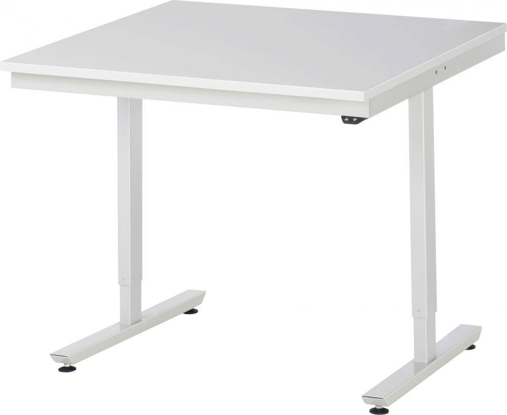 Elektrisch Höhenverstellbarer Arbeitstisch der Serie adlatus 150 - Melamin Platte - 1000 x 1000 x 720 bis 1120 mm - elektrisch höhenverstellbar - Fl