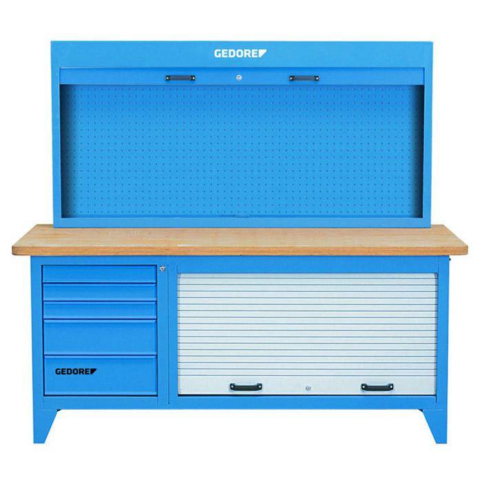 Kombination Werkbank - mit Schrank - blau - Tragkraft bis 2t