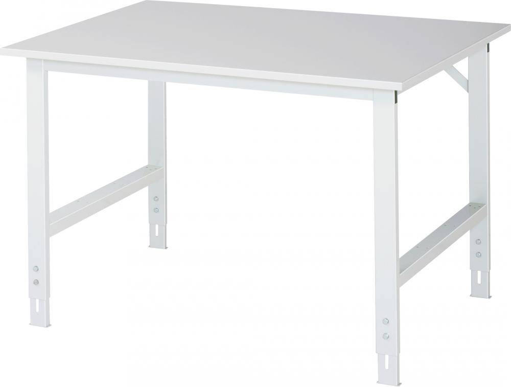Arbeitstisch der Serie Tom mit ableitfähiger Arbeitsplatte - EGB-Melamin - 1250 x 1000 x 760 bis 1080 mm - Flächenlast max. 500 kg