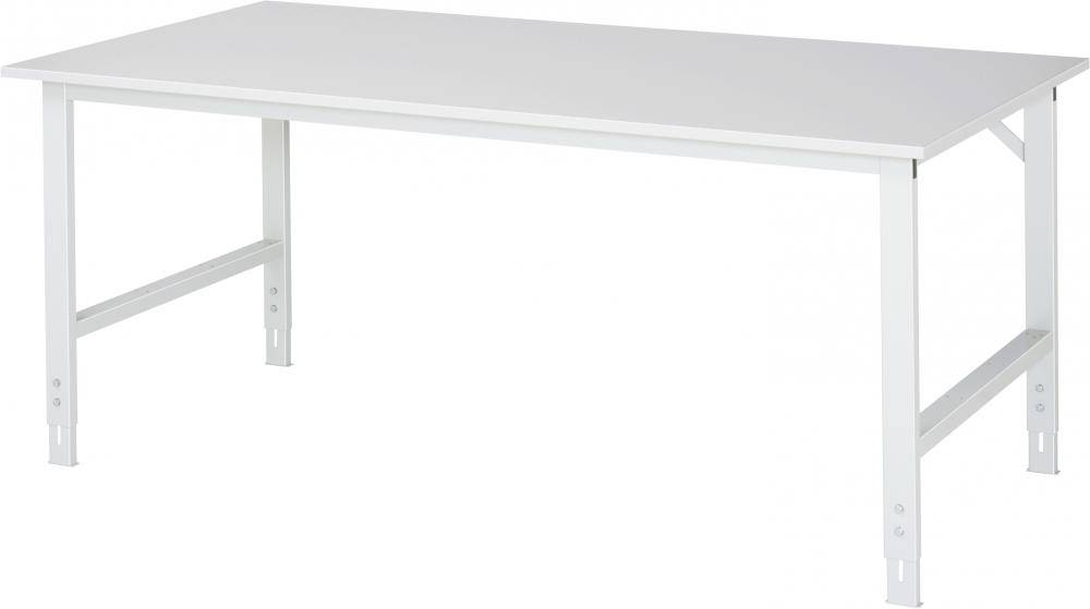 Arbeitstisch der Serie Tom mit ableitfähiger Arbeitsplatte - EGB-Melamin - 2000 x 1000 x 760 bis 1080 mm - Flächenlast max. 500 kg