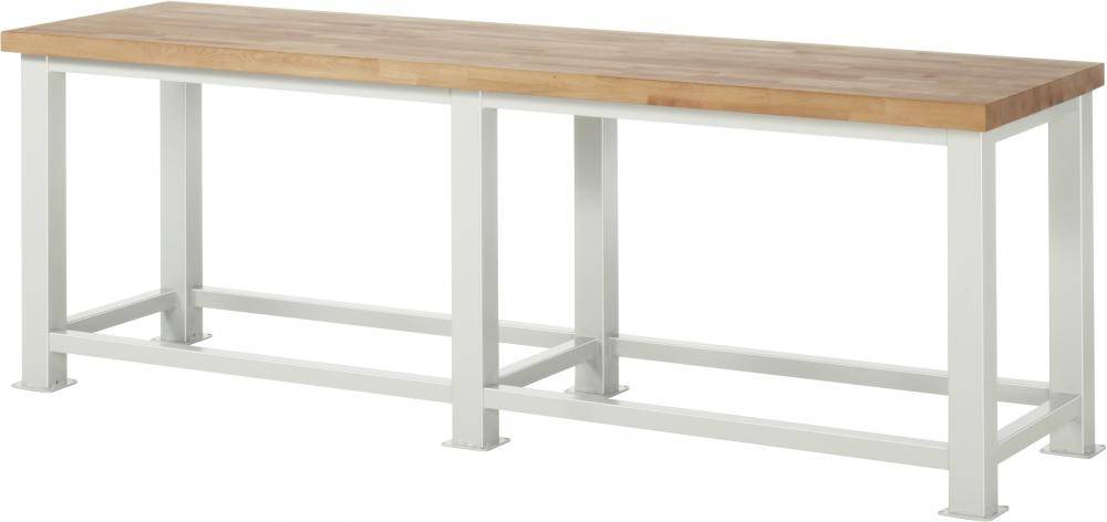 Schwerlastwerkbank - Arbeitsplatte Buche massiv - 2500 mm x 700 mm x 850 mm - Flächenlast max. 2500 kg