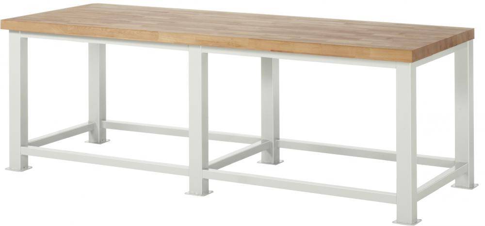 Schwerlastwerkbank - Arbeitsplatte Buche massiv - 2500 mm x 900 mm x 850 mm - Flächenlast max. 2500 kg