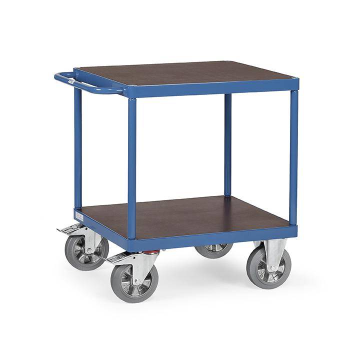 Tischwagen - mit quadratischer Ladefläche - mit 2 Böden aus Holz