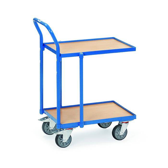 Etagenroller mit Rohrschiebebügel - Rand 10 mm - 2 Holzböden