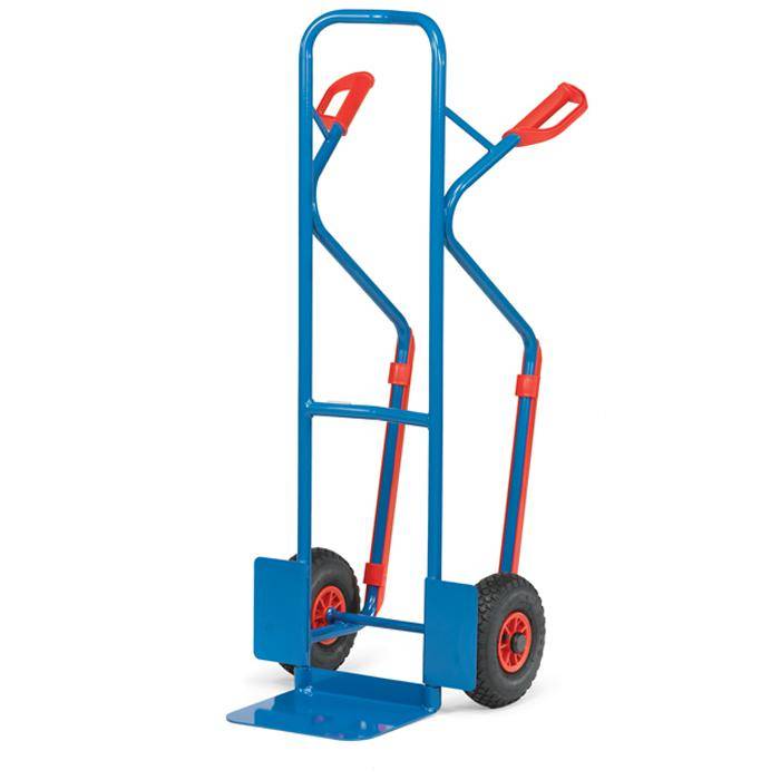 Stahlrohrkarre - Tragkraft 300 kg - blau RAL 5007 - Schaufellänge 250 mm - Schaufelbreite 320 mm