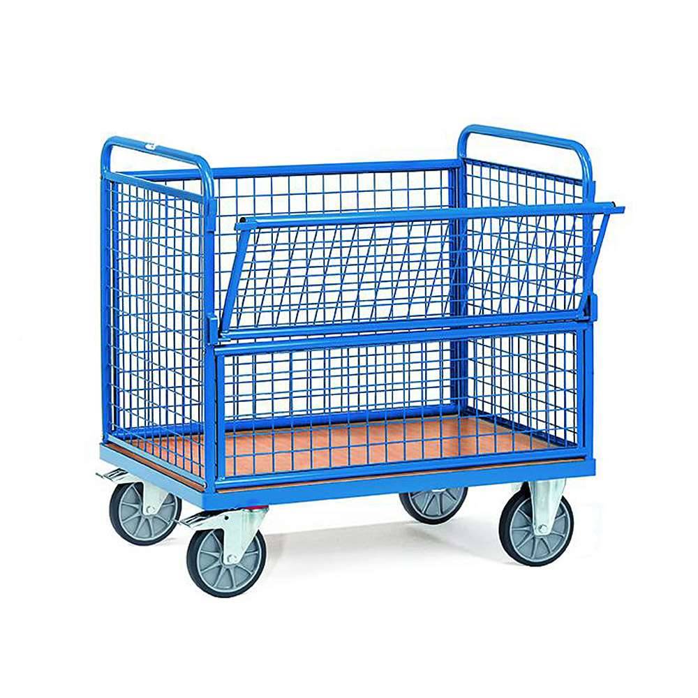 Drahtkastenwagen - mit Wänden aus Drahtgitter 50 x 50 x 4 mm - Ladefläche LxB 1000 x 700 mm