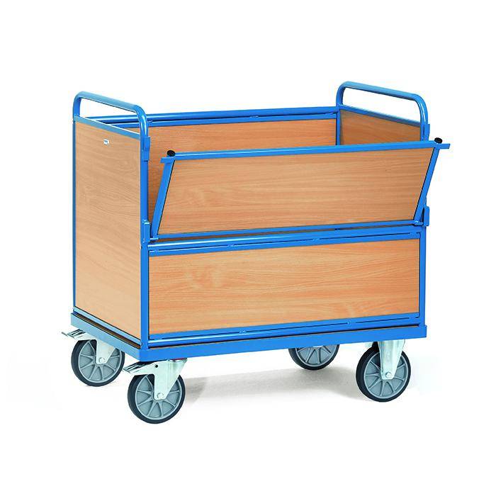 Holzkastenwagen - mit Wänden und Boden aus Holz - 600 kg