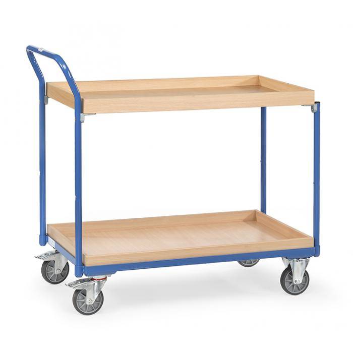 Tischwagen - mit 2 Kästen aus Holz - Griff hochstehend - 300 kg