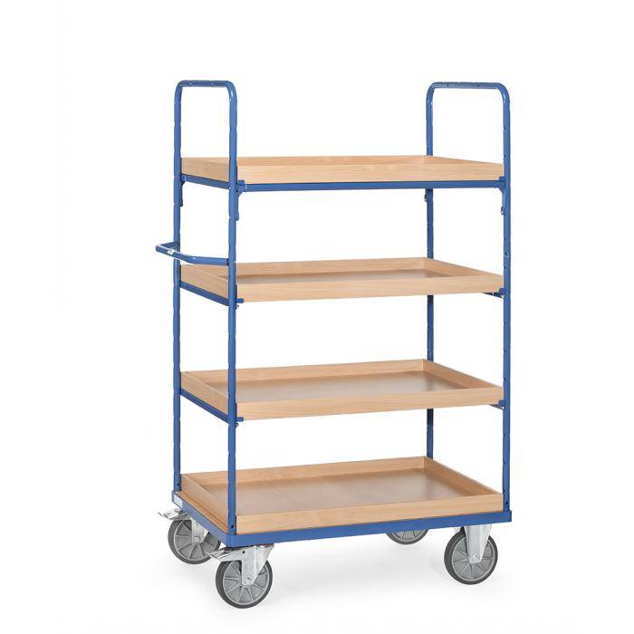 Etagenwagen - mit 4 Kästen aus Holz - Höhe 1800 mm