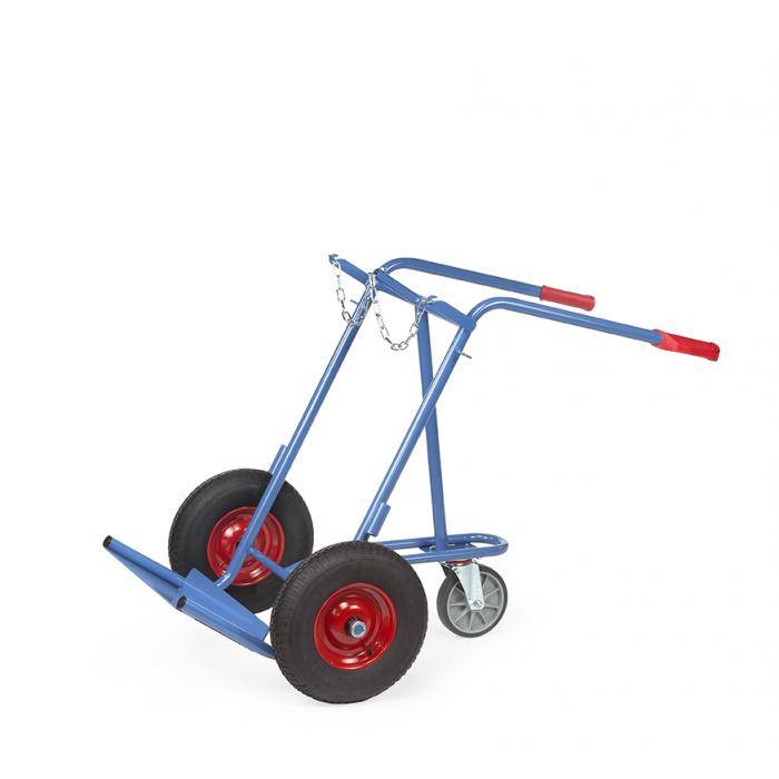 Stahlflaschenkarre - 2 à 40 – 50 Liter Inhalt - Ø 204-229 mm - Vollgummi oder Luft