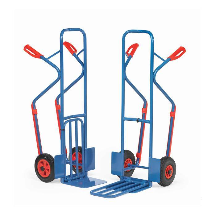 Paketkarre - 300 kg - Höhe 1300 mm - Kunststoffgleitkufen - Klappschaufel - Schaufelbreite 320/250 mm