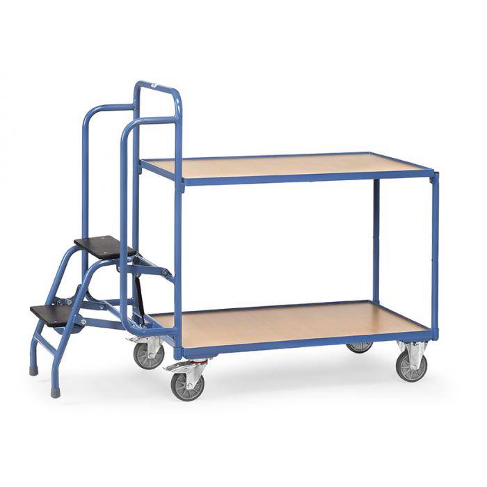 Kommissionierwagen - mit Trittstufen - 2 Ladeflächen
