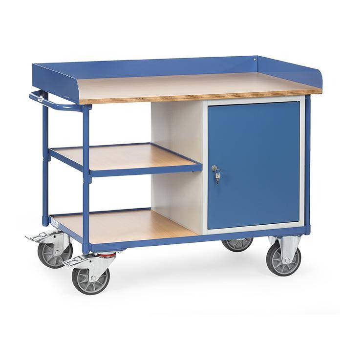 Werkstattwagen - mit Umrandung - 1 Schrank und 3 Ladeflächen