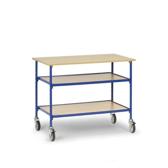 Rolltisch - mit 3 Böden aus Holz - 150 kg