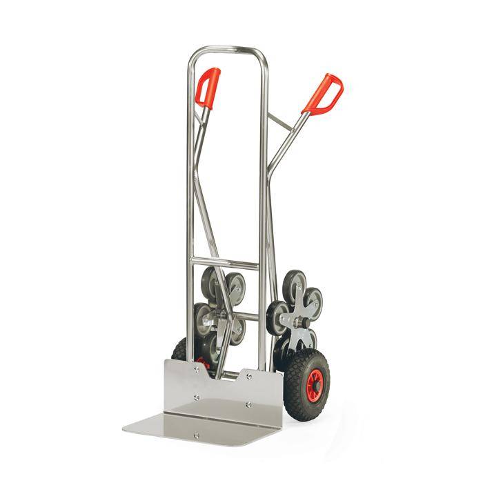 Alu-Treppenkarre - 200 kg - fünfarmige Rad-Sterne - breite Schaufel