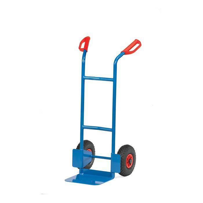 Stahlrohrkarre - Tragkraft 200 kg - blau RAL 5007 - Luftbereifung