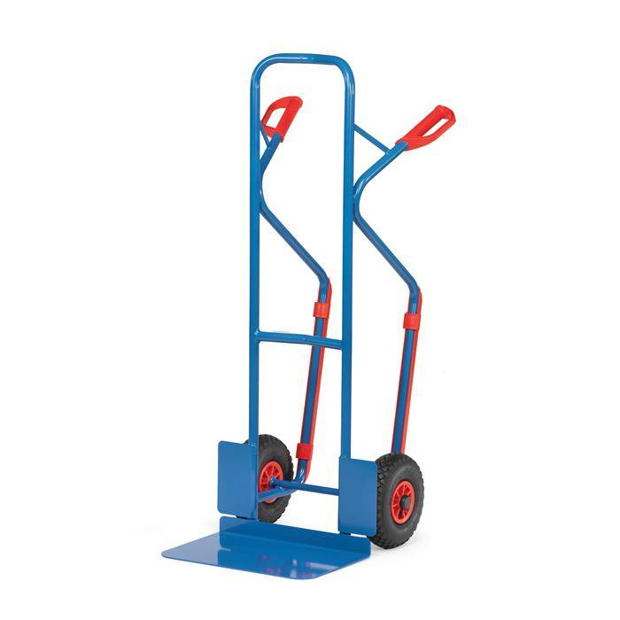 Stahlrohrkarre - 300 kg - Höhe 1300 mm - breite Schaufel - Vollgummi