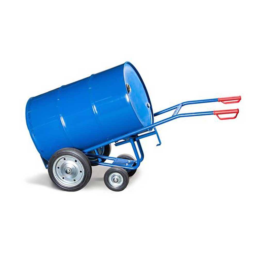 Fasskarre FKR-S2 - Stahl lackiert - Vollgummi-Bereifung - 2 Stützräder - für 200 und 220-Liter-Fässer