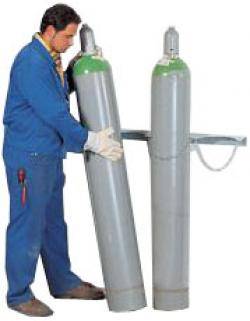 Gasflaschenwandhalter - Ø 230 mm "Typ WH" - Stahl (1.0038) - Maße außen BxTxH (mm) 840 x 175 x 60