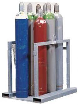 Gasflaschen-Transportgestell - Kapazität (max. Ø250 mm) 8 Gasflaschen - Maße außen BxTxH (mm) 860 x 1200 x 1100