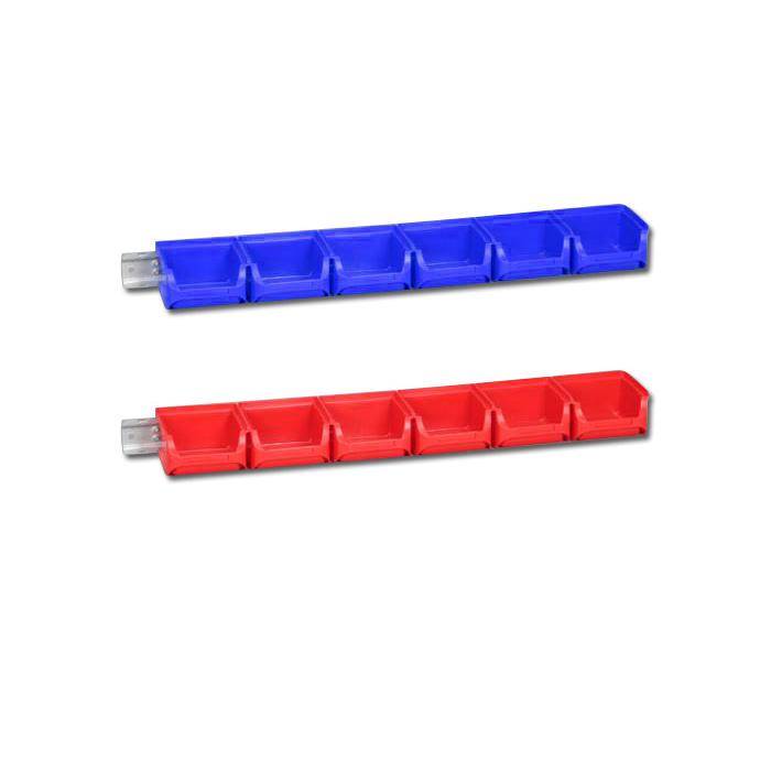 Stapelsichtboxen-Set ProfiPlus Set C 1+2/12 - mit 10 Boxen und 2 Wandschienen - Außenmaße (B x T x H) 510 x 170 x 105 mm