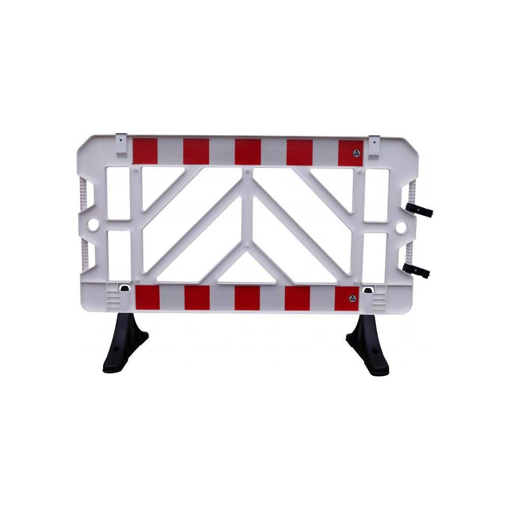 Schrankenzaun - weiß - Kunststoff - 1000 x 1500 mm - Preis per Stück - mit einseitiger Reflexfolie rot/weiss