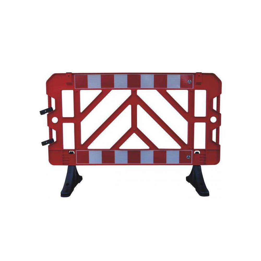 Schrankenzaun - rot - 1000 x 1500 mm - Kunststoff - Preis per Stück - mit einseitiger Reflexfolie rot/weiss